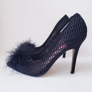Betsey Johnson Black Mesh Heels